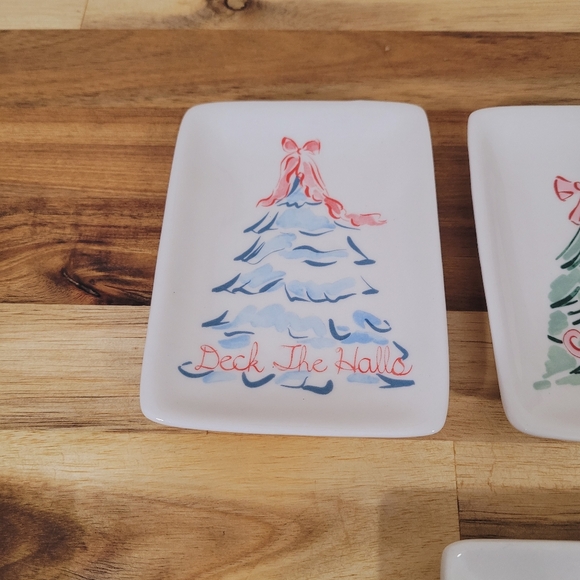 New Peace on Earth Christmas Holiday Appetizer Desert Rectangular Plate / Tray 4 - Picture 2 of 8